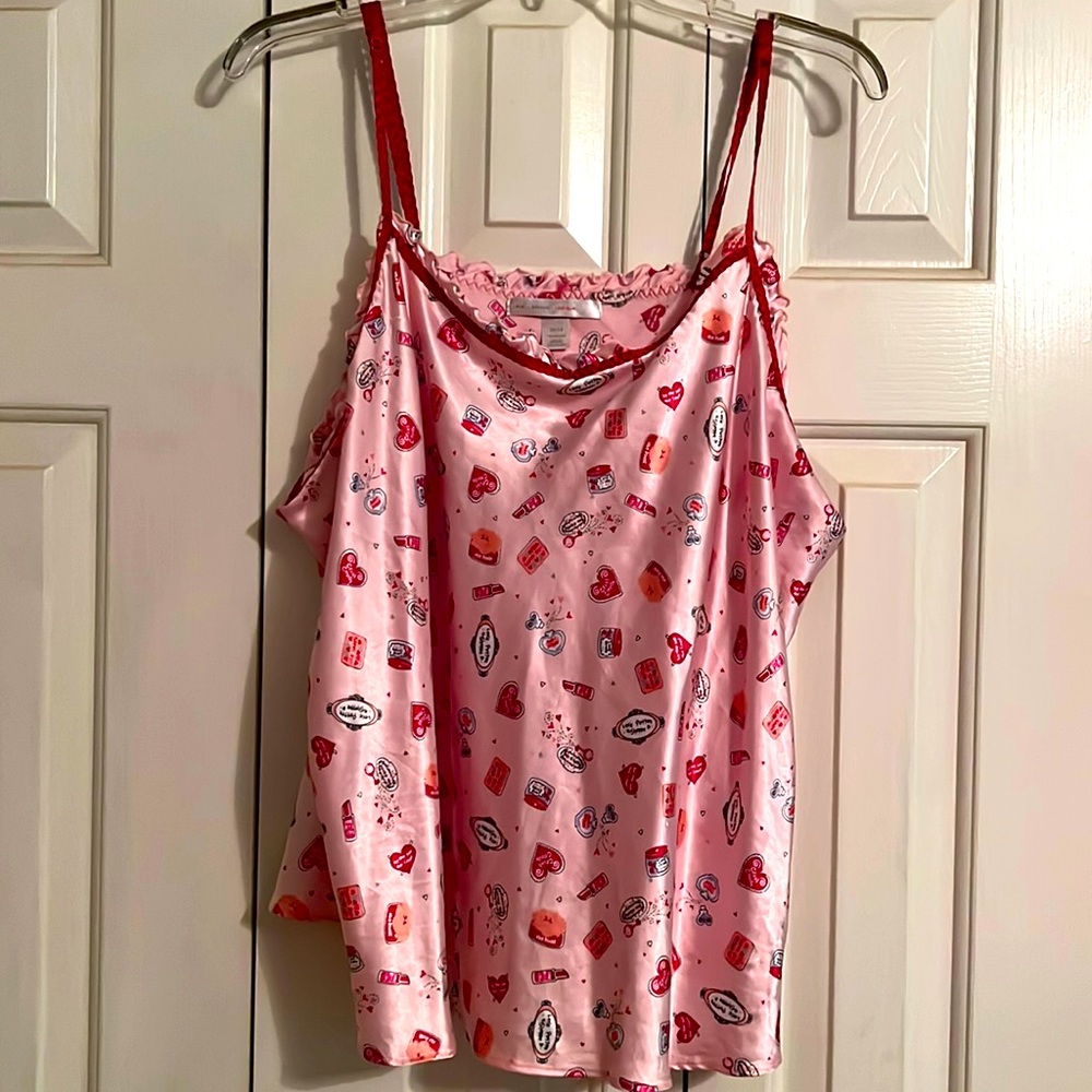 Vintage Cacique 22/24 Valentines Satin Camisole. Smoke free home. Like new.